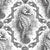 Seahorse Damask Fabric - Black & White -  Vintage Victorian Steampunk Retro Image