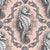 Seahorse Damask Fabric - Seashell Pink -  Vintage Victorian Steampunk Retro Image