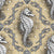 Seahorse Damask Fabric - Sandy Tan - Vintage Victorian Steampunk Retro Image