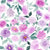 Tonal Lilac Lavender and Hunter Green Watercolor Floral Print Fabric, Blooming by Brittney Laidlaw Image