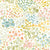 Yellow Peach Pink Leaf Green and Dusty Blue Meadow Watercolor Floral Print Fabric, Blooming by Brittney Laidlaw Image