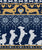 Fair Isle Knitting Doxie Love // navy blue background white and yellow dachshunds dogs bones paws and hearts Image