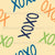 Be Mine XOXO Orange, Navy, Blue, Green on light yellow background Image