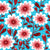light blue red graphic florals Image