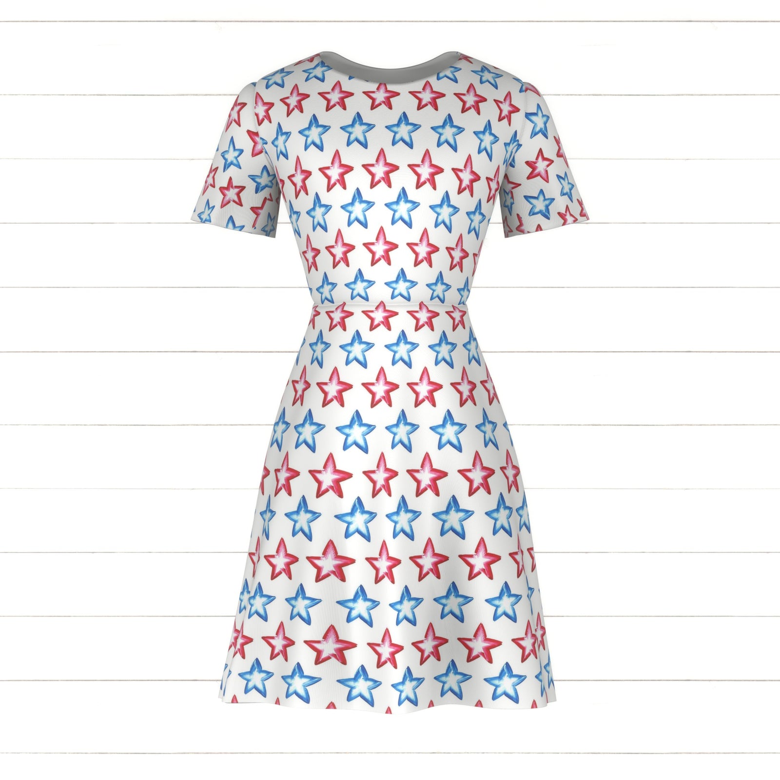 Red and Royal Blue Watercolor Stars, Classic Patriotic by Elise Peterson Fabric, Raspberry Creek Fabrics, watermarked
