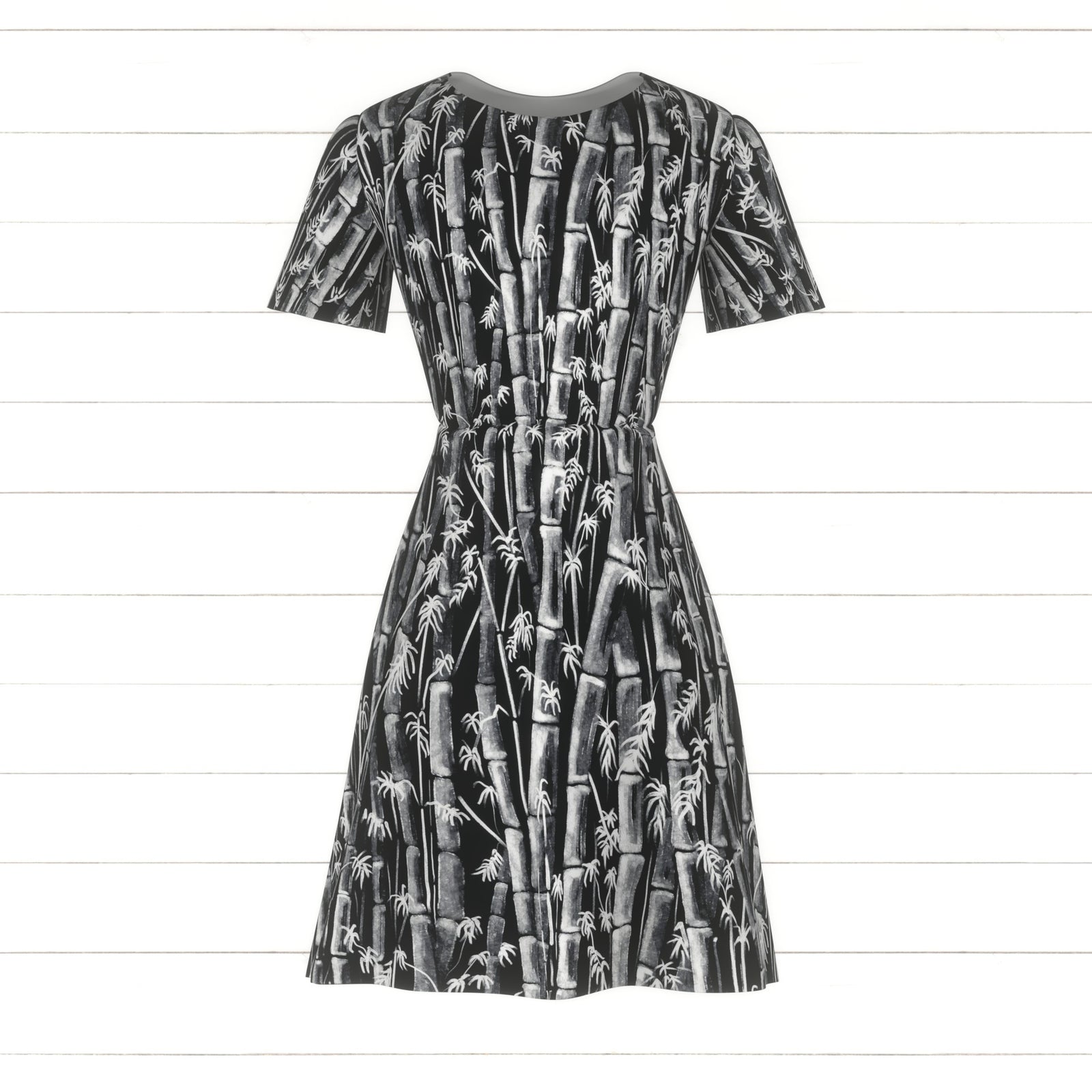 Bamboo Forest white on black  by denesannadesign