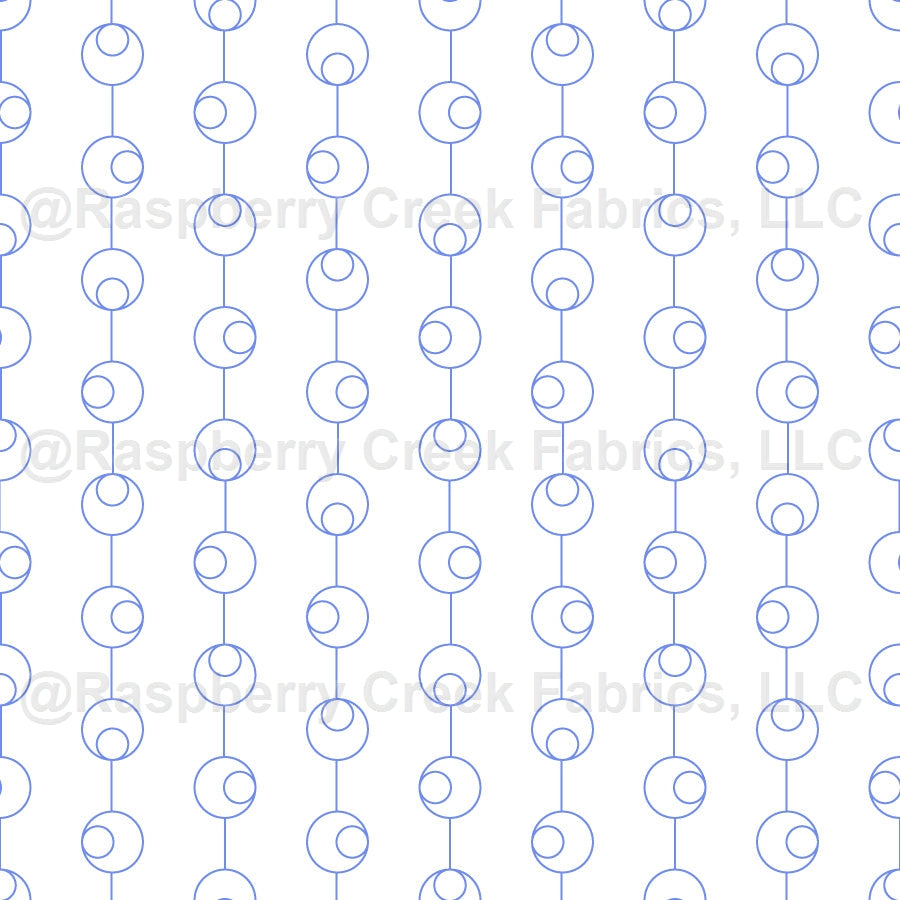 Double Pearls - Texture Collection - Circle Graphic - Quilting Motif - Geometric Drawing - Low Volume - Cornflower Blue on White