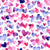 Overlapping Pink and Purple Watercolor Hearts (Valentines Hugs and Kisses Collection) Image