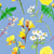 Small Flowers on sky blue, small, 5-inch repeat Image