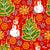 Folk christmas tree with snowman_red_for kids and holidays Image