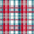 Red Teal Dusty Mint and White Plaid Print Fabric, Americana by Kim Henrie Image