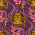 ★ TIKI NIGHT ★ Purple / Fabric / Collection : Hawaiian Trip - Plumeria & Tiki for Aloha Shirt Prints By Borderlines Image