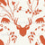 Owl, deer, and bear Cream and Orange-red Image