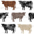 watercolor cows + mocha, caramel, 13-2 Image