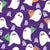 Cute Little Orange and Green Monsters Hiding behind White Ghosts with Tiny Ghostly Friends on a Purple Background Image