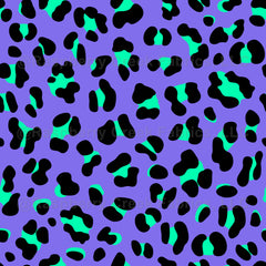 Seamless 80s Retro Style Leopard Print with lime green spots on