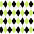 Lime Green and Black argyle pink dashed diamonds Image
