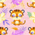 Tiger Meditating Mauve Image