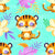 Tiger Meditating Teal Mint Image