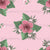 Pink Hibiscus and White Flowers with Palm and Alocasia Leaves on solid Pink, Tropical Floral Oasis Collection Image