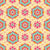 Pink Blooms in Boho Mint Mandala Paradise Fabric - Pink Flowers and Dots, Mint and Yellow Large Mandalas Image