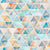 watercolor triangles teal and orange Image