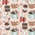 Crazy for cocoa, cocoa, beige, cream, gender neutral, red, green, holiday, Christmas, mugs, marshmallows, whimsical, animated, illustrative, kids, family, kitchen, home decor, pajamas Image