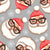 Santa Head Cookie on Gray Image