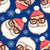 Santa Head Cookie On Blue Image