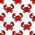 Cute Red Crabs on White Image