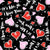 It's Me, Hi. I Love You Red and Pink Hearts on Black Image