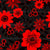 Red Jungle Florals on Grey Image