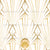 The New Twenties Modern Art Deco Shells - Gold on white fabric Image