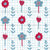 Independent garden - A sweet floral print for fourth july in red white and blue (part of the blooming independence collection) Image