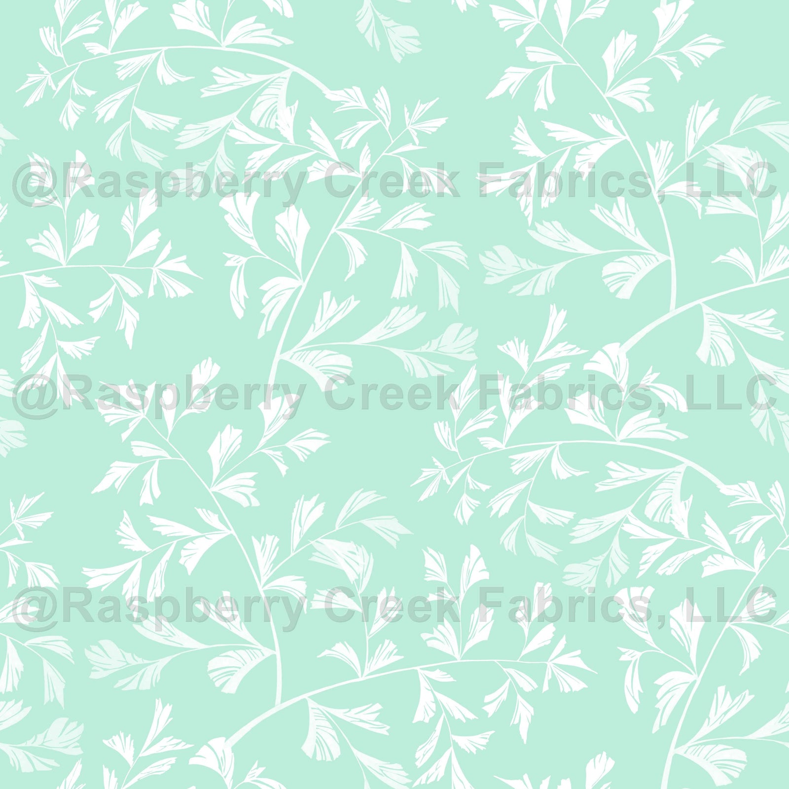 Fishtail Palms White on Aqua in the Aquatic Swim collection