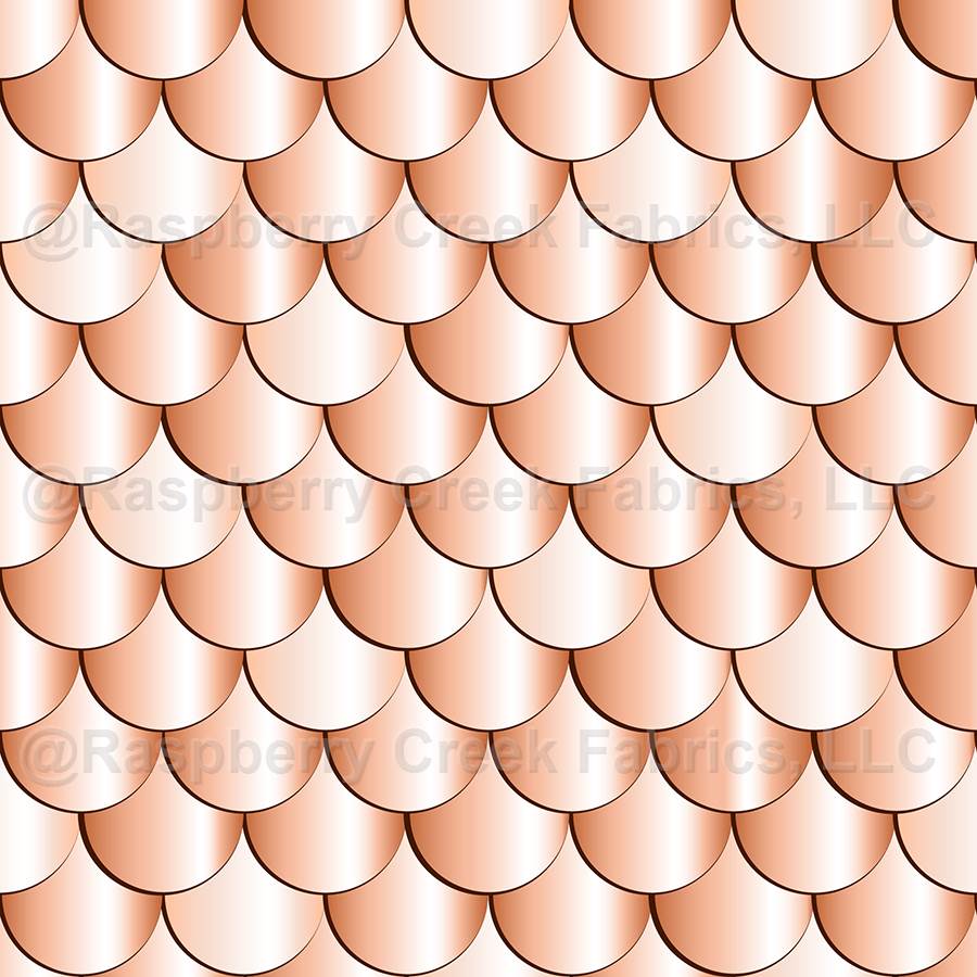 Mermaid Satin Fish Scale in  Peach Fuzz Pantone's  2024 Color of the Year