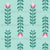 Geometric ferns - a sweet retro fern and flower pattern in mint, green and pink. Ideal for spring / summer (part of the “frogs and flora” collection) Image