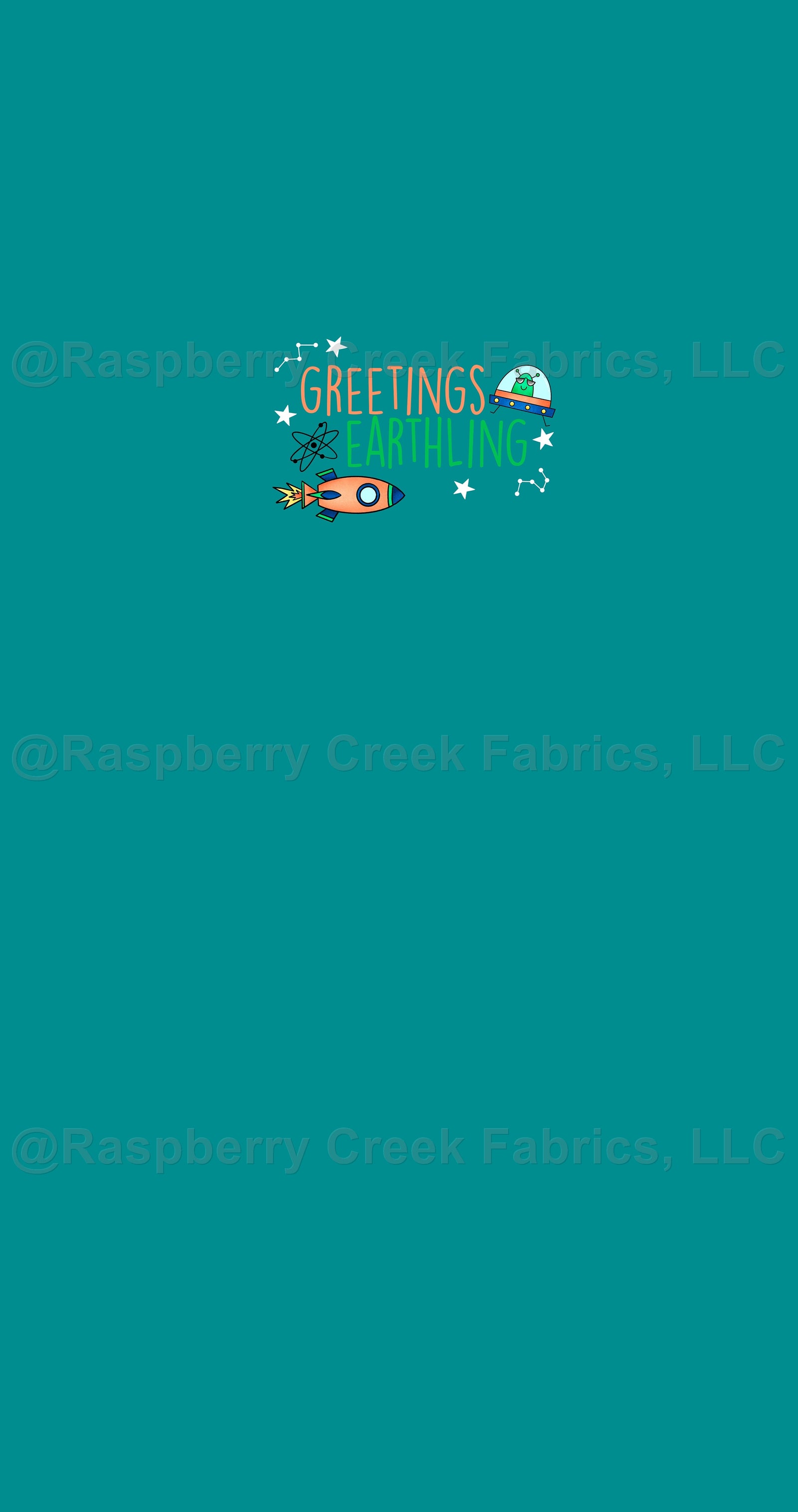 Far Out Panel- Earthling Fabric, Raspberry Creek Fabrics, watermarked