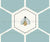 Honeycomb With Bees Dusty Blue and Ivory | Bee Happy Collection Image