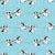 Dalmation Dog Paw Prints on Blue Crosshatch Image