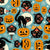 Spooky Halloween cats and pumpkins / Light blue Image