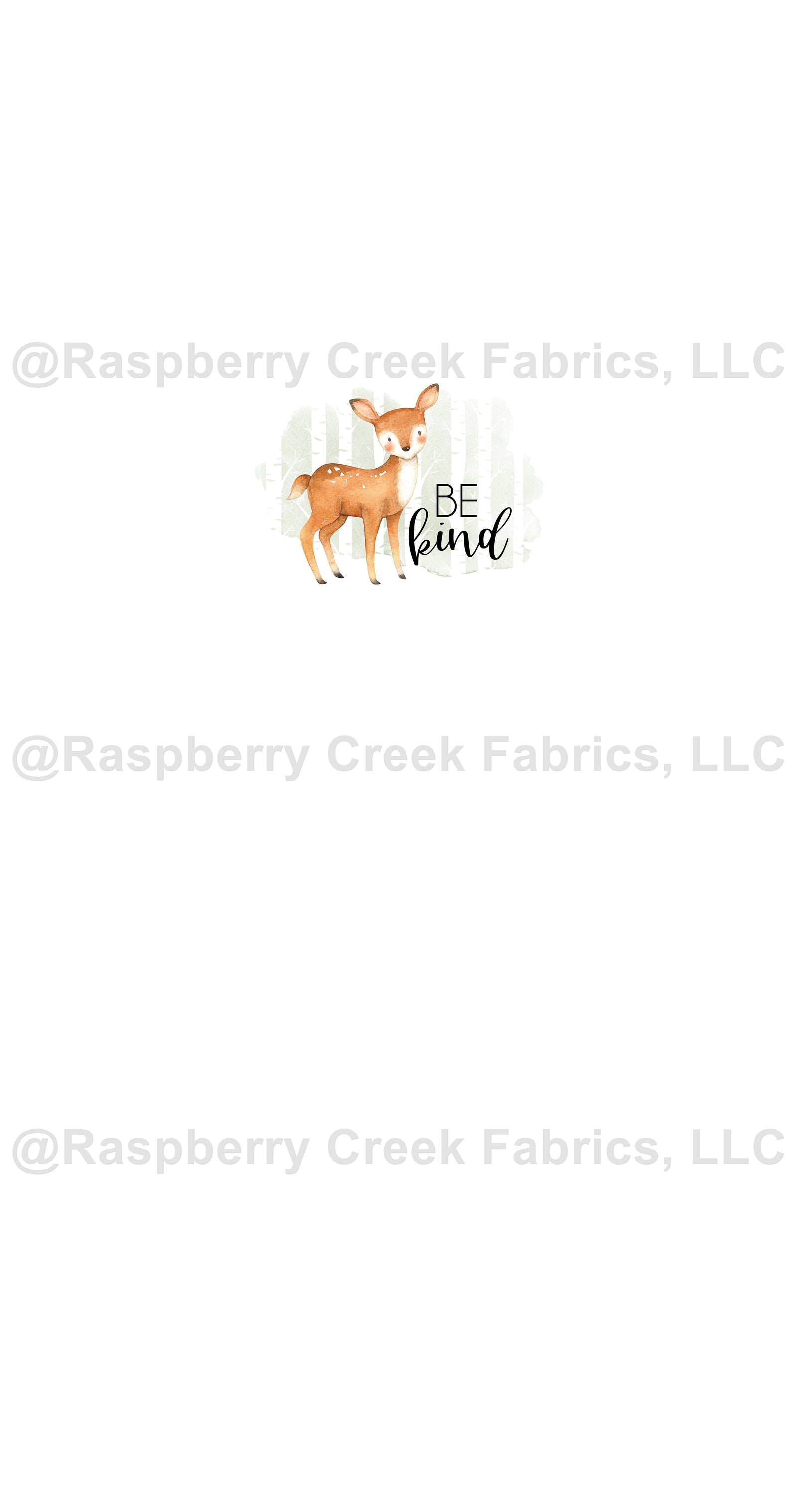 Panel//Woodland Buddies - Be Kind (Deer) Green