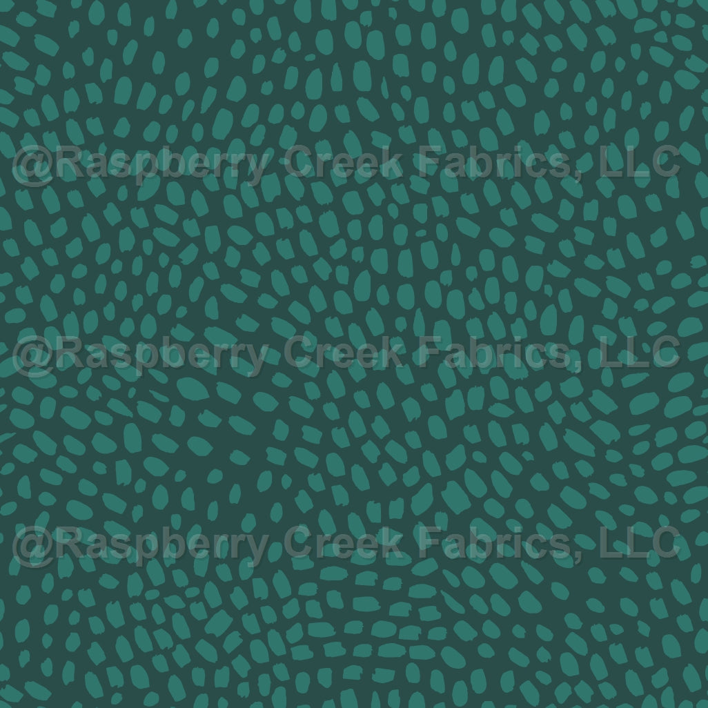 All Over Painterly Dots on Dark Green