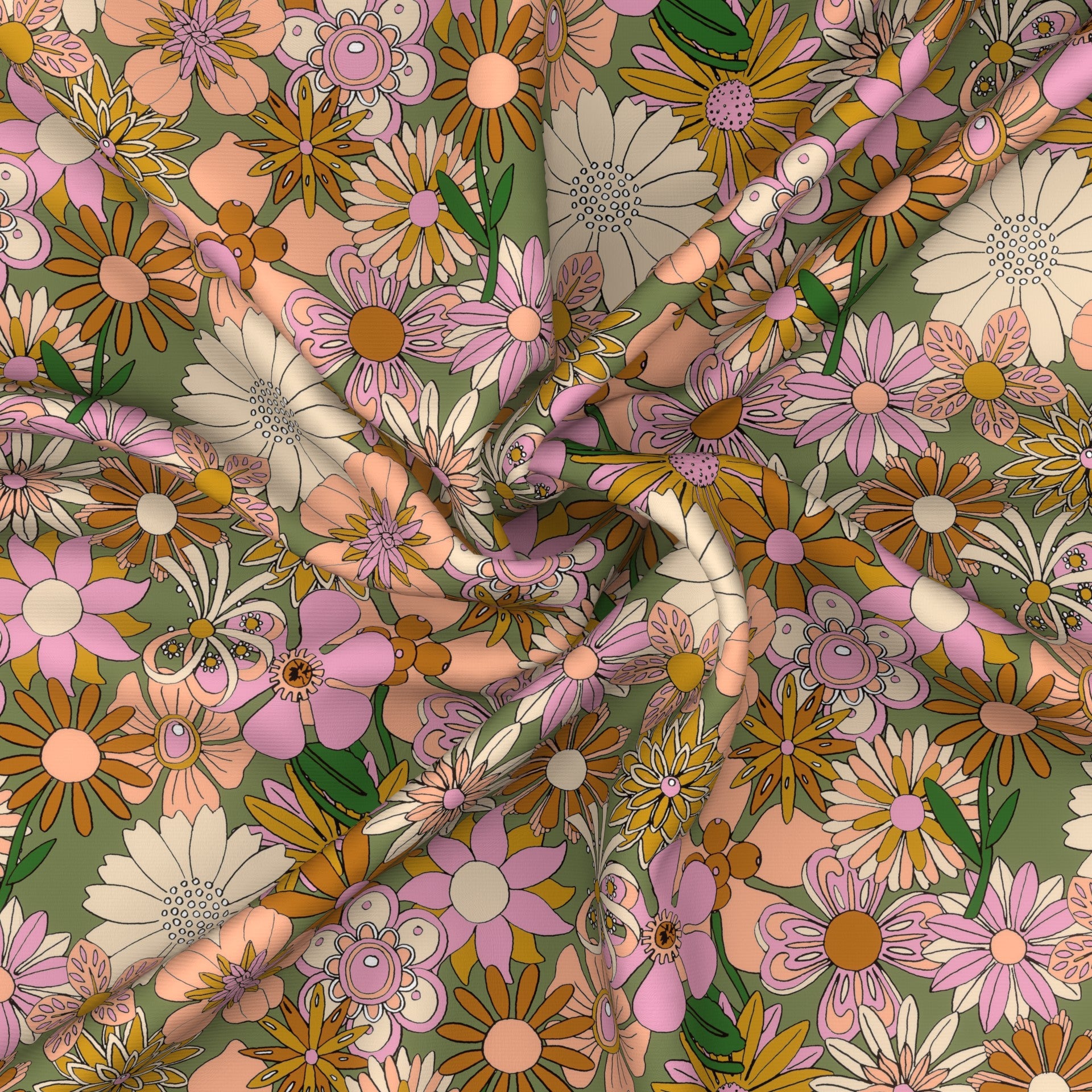 Chelsea (Boho on Sage) (Maverick Collection) Fabric, Raspberry Creek Fabrics