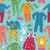 Pajama Party Kids Colorful Pajamas on Blue Image