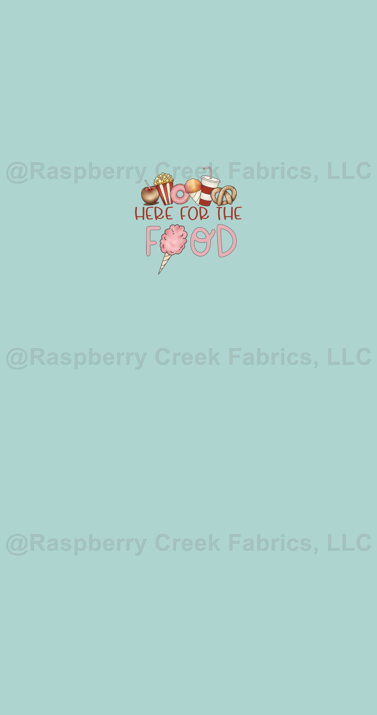 Carousel Panel- Here For The Food Fabric, Raspberry Creek Fabrics, watermarked
