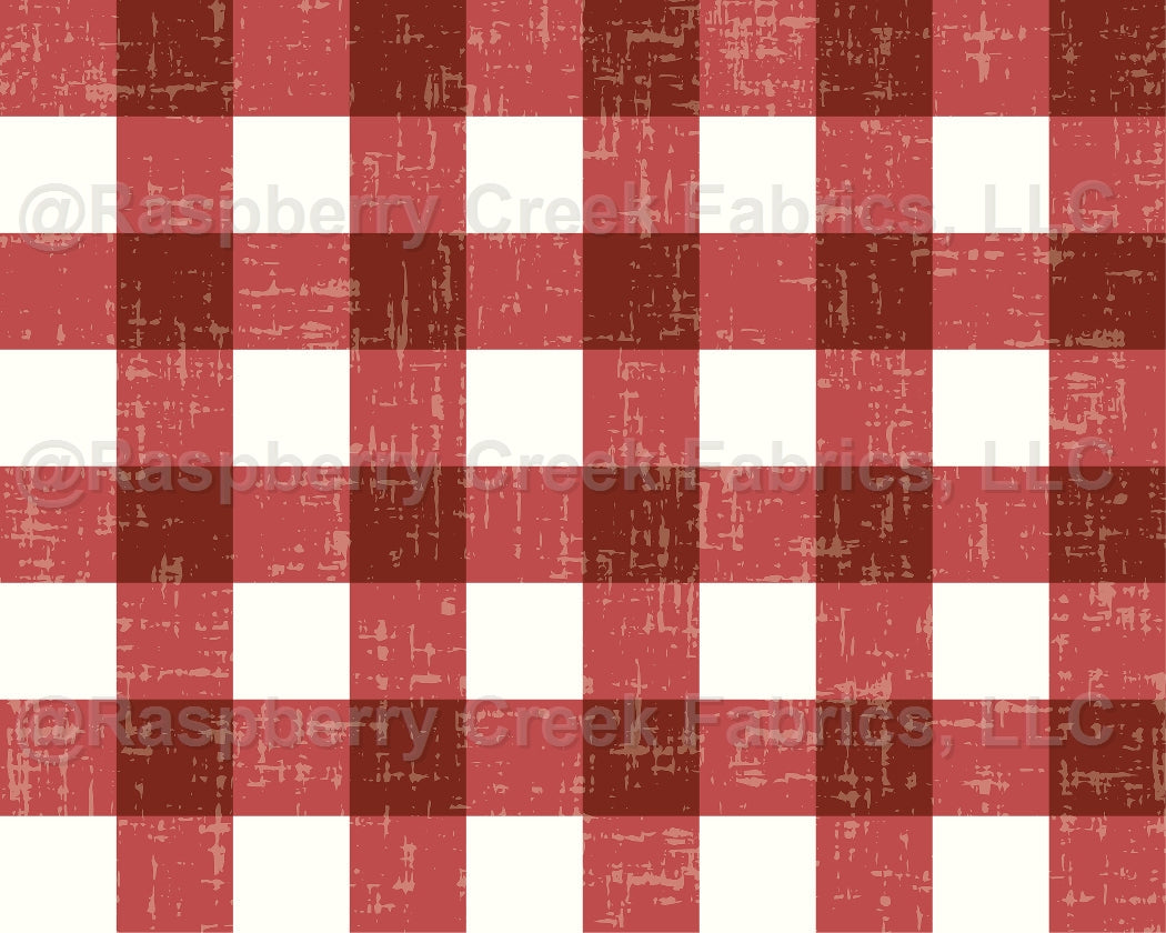 Freedom Gingham Red Fabric, Raspberry Creek Fabrics, watermarked