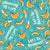 Let's Go Bananas! on Turquoise Image