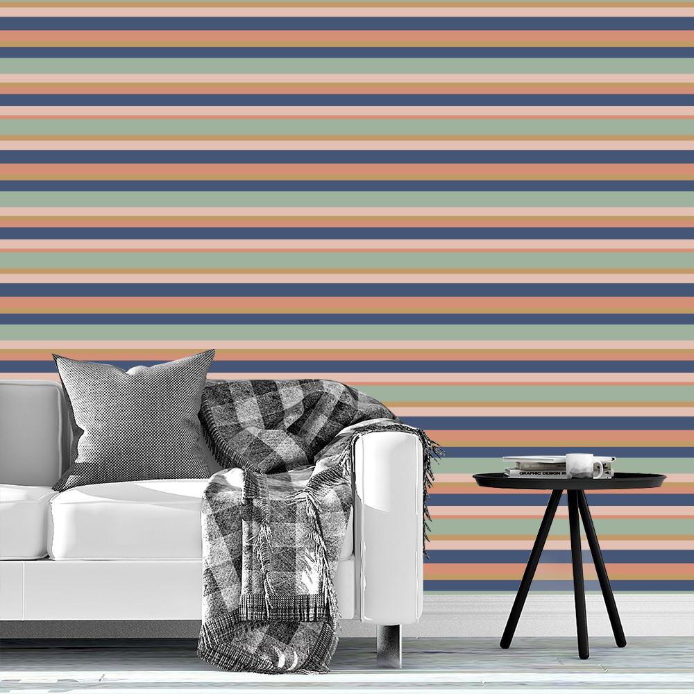Spring Striped Green Purple and Green Wallpaper