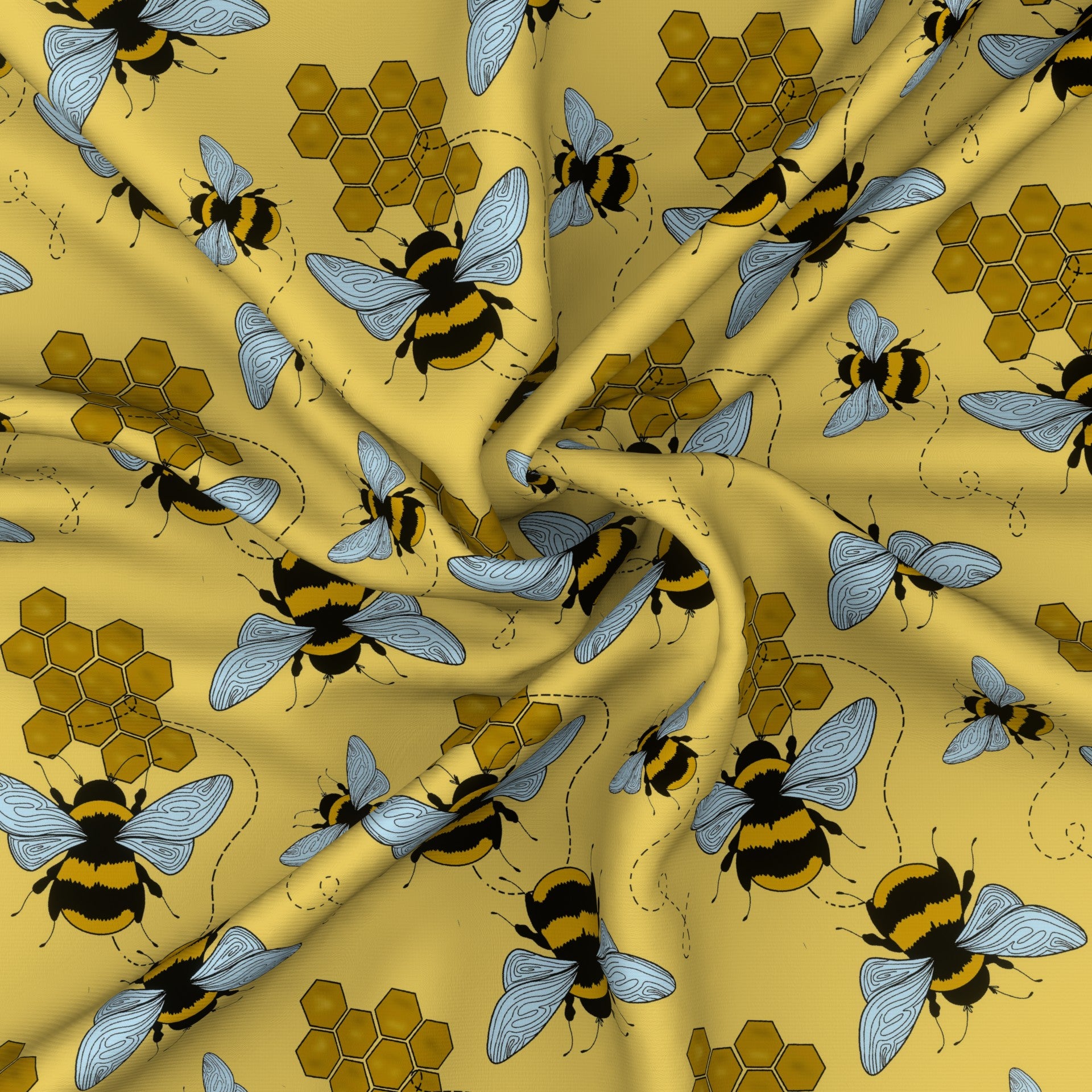 honey color, honey bee, cream, bee, honey, bumble bee, honeycomb, yellow, spring Fabric, Raspberry Creek Fabrics